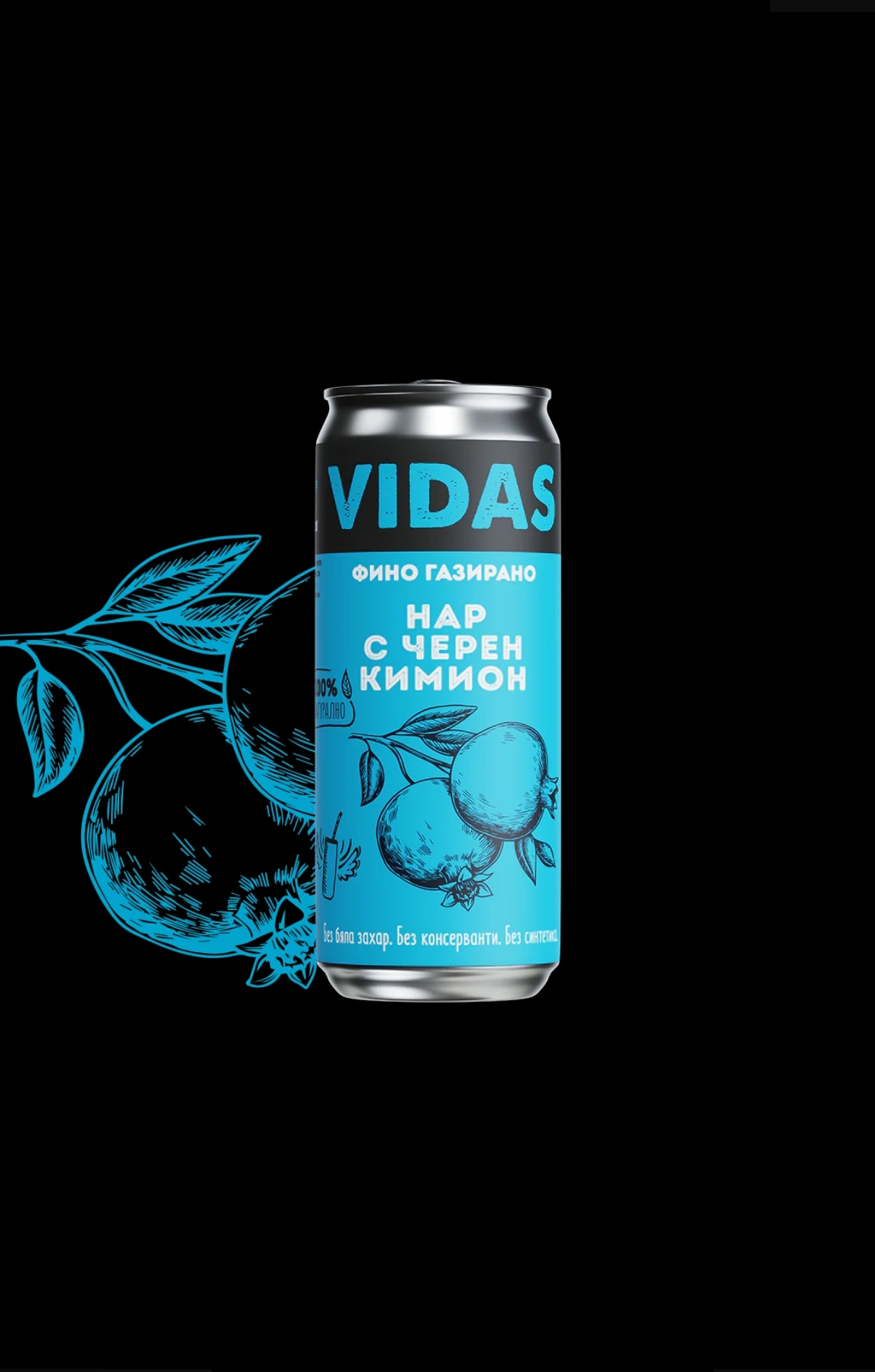 VIDAS фино газиран Нар и Черен кимион – 250 ml. кен