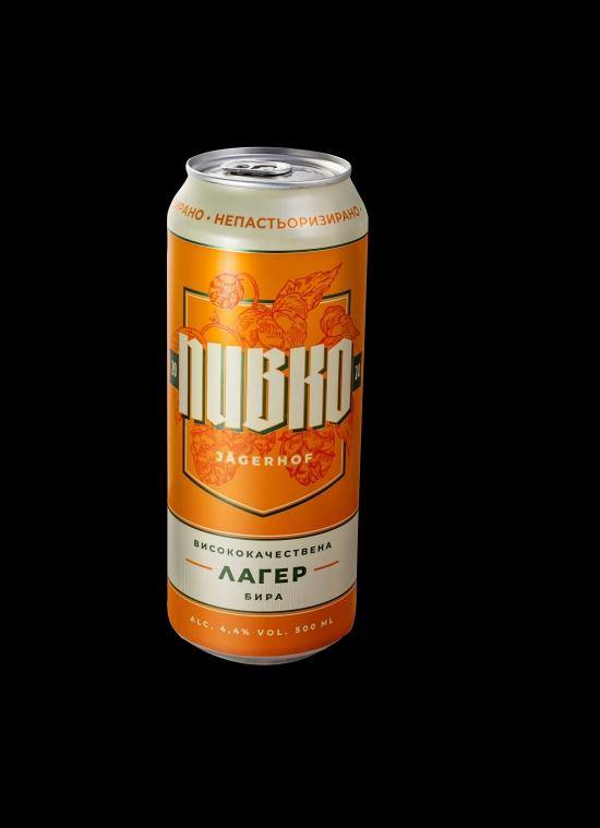 Жива бира ПИВКО JAGERHOF LAGER – 500 мл. КЕН